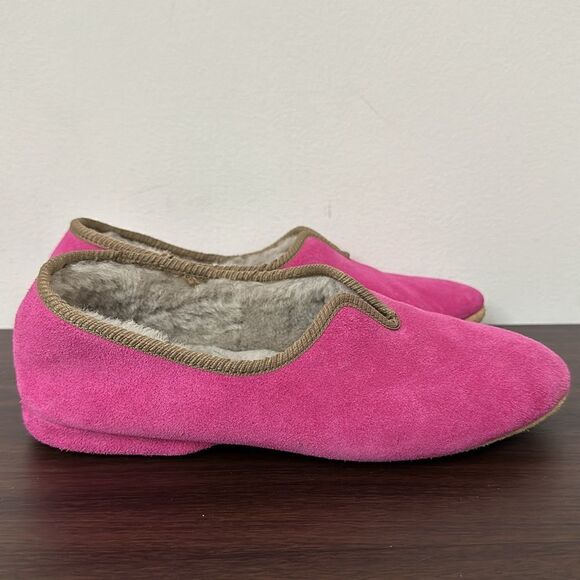 Draper of Glastonbury Pink Belinda Women’s Shearling Slippers Sz 8 - Picture 1 of 8